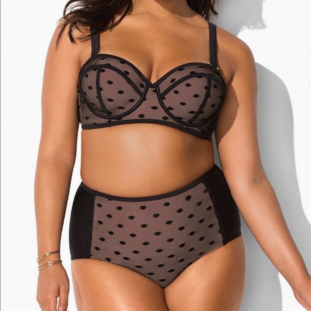 Swimsuits For All Black Polka Dot Bikini